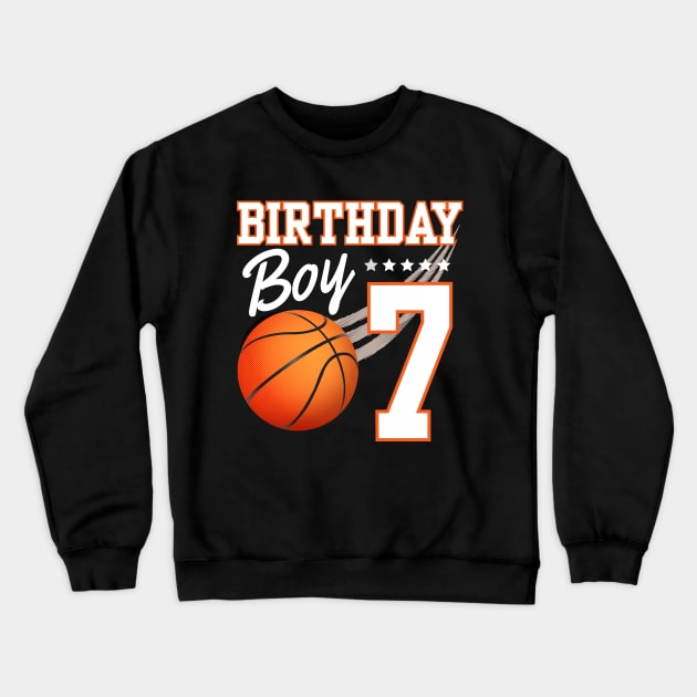 Basketball 7th Birthday Kids 10 Years Old Boys Girls Crewneck Sweatshirt by IYearDesign